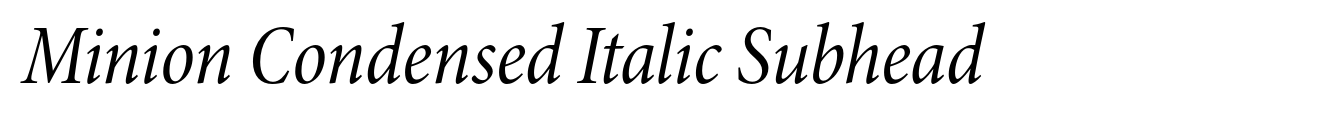 Minion Condensed Italic Subhead